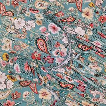 OSTOO Women's Summer Boho Floral Print Maxi Dress