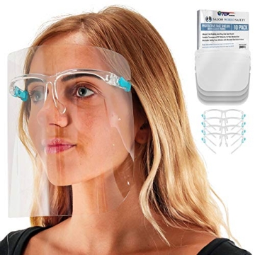 TCP Global Salon World Safety Face Shields with Glasses Frames – Ultimate Protection