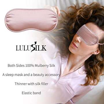 LULUSILK Mulberry Silk Eye Mask Gift Set for Restful Sleep