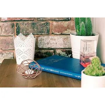 Fashioncraft Geometric Design Rose Gold Metal tealight Candle Holder