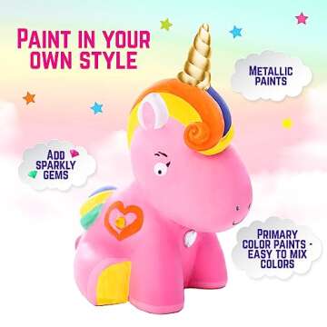 GirlZone Paint Your Own Unicorn Piggy Bank Craft Kit