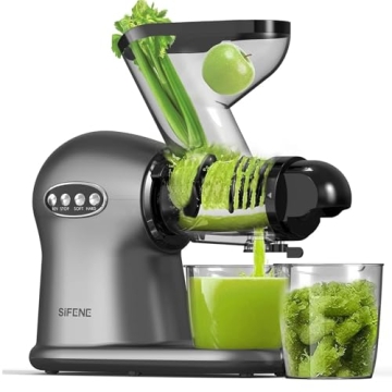 SiFENE Cold Press Juicer: 3” Wide Dual Chute Masticating Juice Extractor
