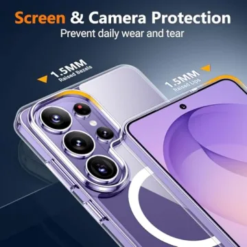 YEQIACAO Galaxy S26 Ultra Case with Screen Protector - Clear, Magnetic