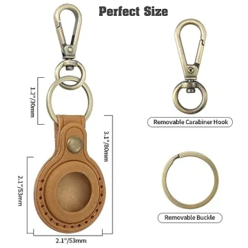 Jack&Chris Leather Airtag Holder with Keyring