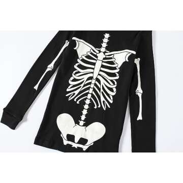 Matching Family Skeleton Pajamas for Halloween Celebrations