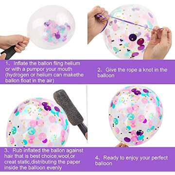 RUBFAC 60pcs Mermaid Balloons for Themed Party Decorations