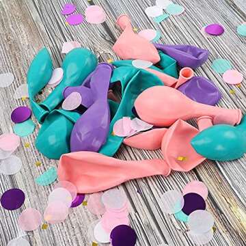 RUBFAC 60pcs Mermaid Balloons for Themed Party Decorations