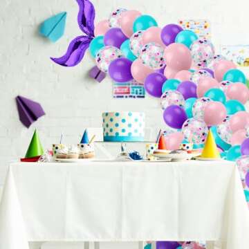 RUBFAC 60pcs Mermaid Balloons for Themed Party Decorations