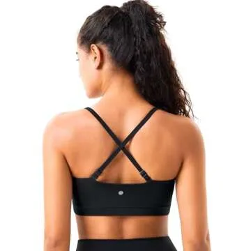 YUNOGA Adjustable Padded Sports Bra for Yoga