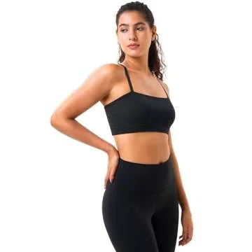 YUNOGA Adjustable Padded Sports Bra for Yoga