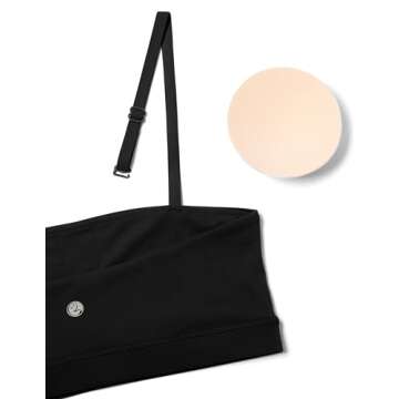 YUNOGA Adjustable Padded Sports Bra for Yoga