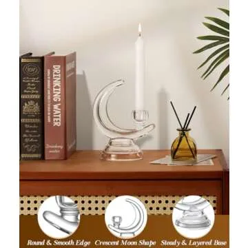 Kssiaz Glass Candle Holder for Elegant Dining and Decor