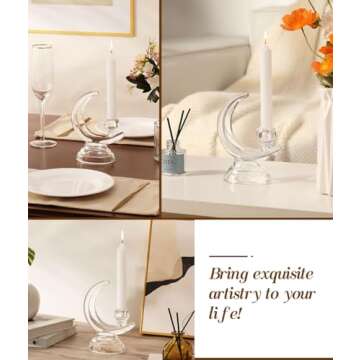 Kssiaz Glass Candle Holder for Elegant Dining and Decor