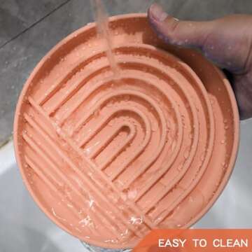 RICHIE Slow Feeder Dog Bowls with Suction Cups, Silicone Puzzle Bowl for Slow Eating, Pets Slow Feeder Non-Slip Design Dishwasher Microwave Safe for Small Medium Dogs, Pink