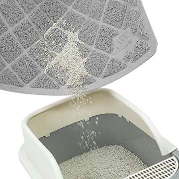 Niubya Premium Cat Litter Mat, Litter Box Mat with Non-slip and Waterproof Backing, Litter Trapping Mat Soft on Kitty Paws and Easy to Clean, Cat Mat Traps Litter from Box