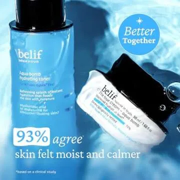 belif Aqua Bomb Hydrating Toner with Niacinamide & Hyaluronic Acid, Lightweight and Refreshing Toner for Instant Hydration, Skin Barrier Repair, and Glowing Skin for All Skin Types, Korean Skin Care