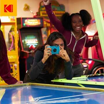 KODAK Smile+ 2-in-1 Digital Instant Print Camera & Wireless Bluetooth Photo Printer - 10MP, Special-Effect Rotating Lens, Zink 2x3” Sticky-Back Photos, Print via Fun App from Smart Devices - Blue