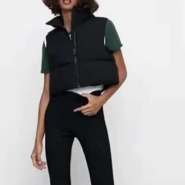 Ainangua Women's Stylish Lightweight Crop Padded Vest