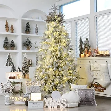 Sea Team 36-Pack Glitter Snowflake Ornaments for Christmas