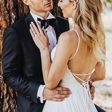 Wedding Dress for Bride 2020,Beach Vintage A Line Backless Boho Lace Summer Wedding Dresses Women Plus Size Wedding Dress