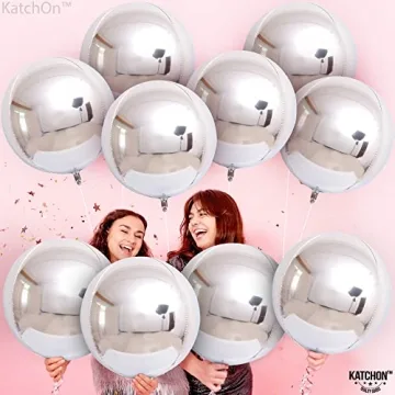 KatchOn Silver Mylar Balloons - 22 Inch Elegance for Any Event