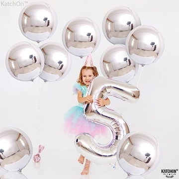 KatchOn Silver Mylar Balloons - 22 Inch Elegance for Any Event