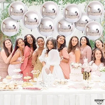 KatchOn Silver Mylar Balloons - 22 Inch Elegance for Any Event