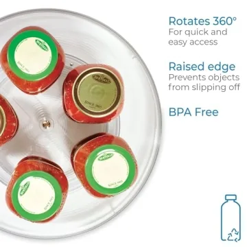 iDesign Recycled Plastic Lazy Susan Organizer Clear