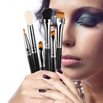 Duorime Silky 10Pcs Eyeshadow Makeup Brush Set Essential Eye Makeup Brushes Kit For Blending Eyeshad...
