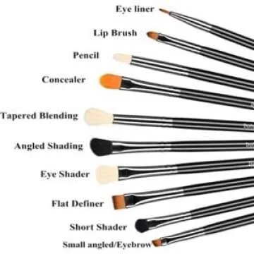 Duorime Silky 10Pcs Eyeshadow Makeup Brush Set Essential Eye Makeup Brushes Kit For Blending Eyeshadow, Eyeliner, Crease, Eyebrow Cosmetics Tool