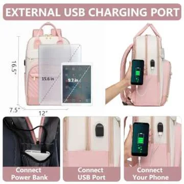 Stylish BAGSWAN 15.6 Inch Laptop Backpack for Women