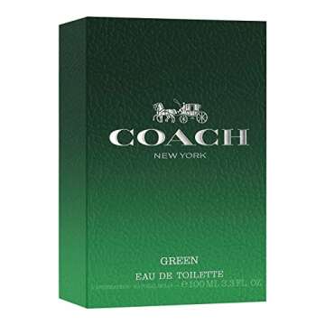 Coach Green Eau de Toilette - Long Lasting Fragrance with notes of Kiwi, Rosemary Essence & Crystal Moss - Fruity & Green - 3.3 fl. oz.