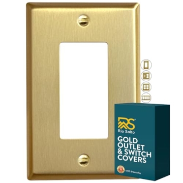 Elegant Rio Salto Midsize Metal Gold Light Switch Wallplates - 1-Pack