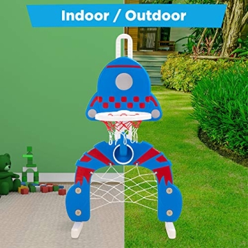 Adjustable 3-in-1 Toddler Basketball Hoop Sports Activity Center