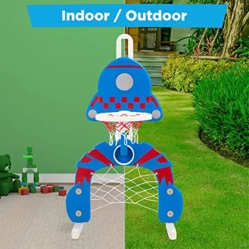 Adjustable 3-in-1 Toddler Basketball Hoop Sports Activity Center