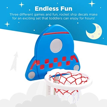 Adjustable 3-in-1 Toddler Basketball Hoop Sports Activity Center