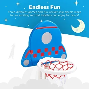 Adjustable 3-in-1 Toddler Basketball Hoop Sports Activity Center