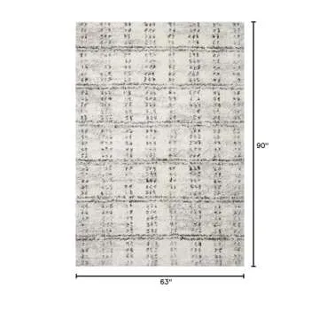 Loloi II Bliss Shag Area Rug - Elegant Cream and Grey Design