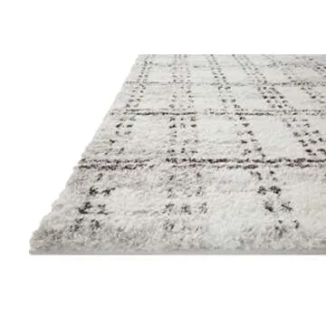 Loloi II Bliss Shag Area Rug in Cream/Grey for Modern Homes
