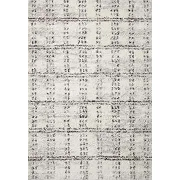Loloi II Bliss Shag Area Rug in Cream/Grey for Modern Homes