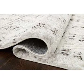 Loloi II Bliss Shag Area Rug in Cream/Grey for Modern Homes