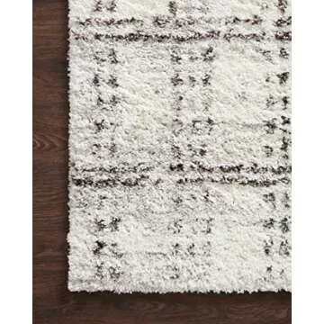 Loloi II Bliss Shag Area Rug in Cream/Grey for Modern Homes