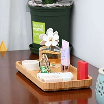 JOYIT Bamboo Tray - Stylish Bathroom & Vanity Organizer