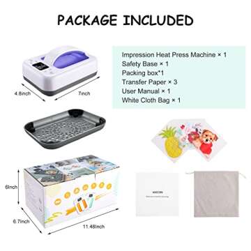 Heat Press - 7" x 5" Heat Press Machine for T Shirts and HTV Vinyl Projects Portable Easy Iron Press Fast Even Heat Small Heat Transfer Machine for Beginners DIY Lover with Transfer Paper (Blue)
