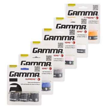 GAMMA Sports Supreme Overgrip for Tennis, Pickleball, Squash, Badminton, and Racquetball Racquets, 3...