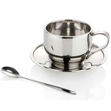 Jasni Stainless Steel Coffee Mugs Set for Tea Lovers