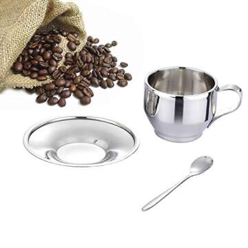 Jasni Stainless Steel Coffee Mugs Set for Tea Lovers