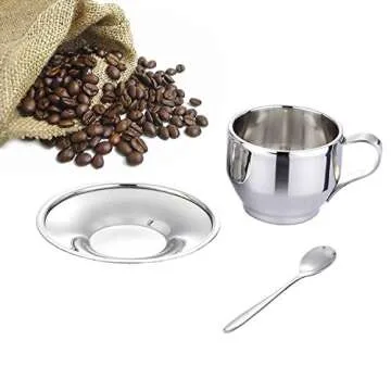 Jasni Stainless Steel Coffee Mugs Set for Tea Lovers