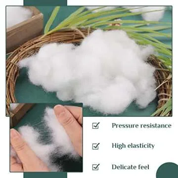 LOKUNN 60g/2.12oz Polyester Fiber, Polyester Fiber Fill, Pillow Stuffing, Stuffing Stuffed Animal, Cushion Stuffing, High Resilience Fill Fiber for Stuffed DIY Crafts
