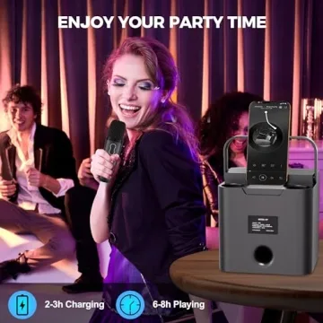 Verkstar Portable Karaoke Machine with Bluetooth & Mics Storage